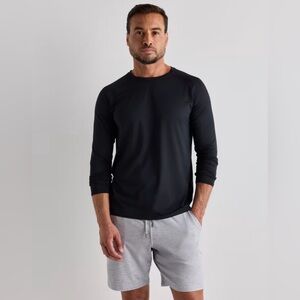 Quince Black Flowknit Breeze Performance Long Sleeve Tee